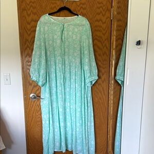 Women’s Mint Floral Maxi Dress - Lightweight Casual